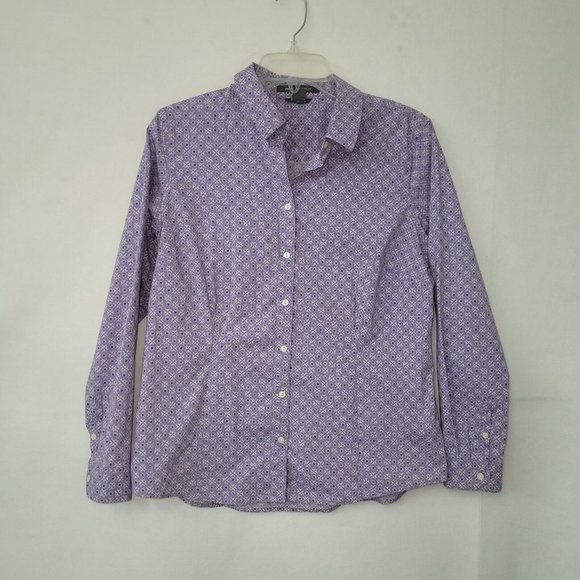 Eddie Bauer Shirt Womens PL Wrinkle‎ Free Shaped Fit Long Sleeve Button Up - Picture 1 of 11
